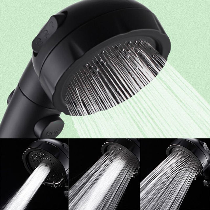 Lisslune | Contemporary Showerhead Round Handheld Showerhead Combination in Black