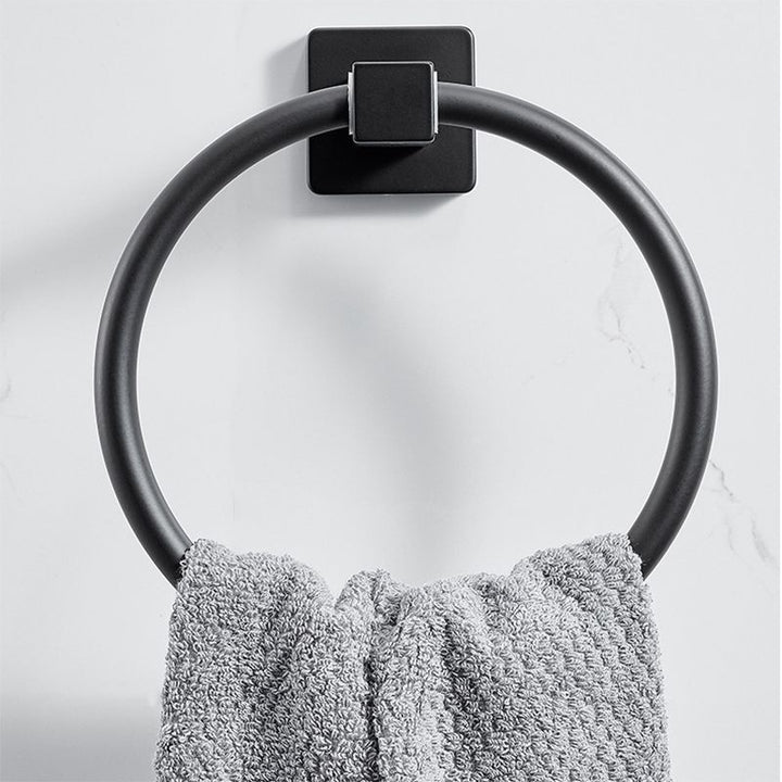 Lisslune | Traditional Bathroom Accessories Set Black Towel Ring Bathroom Shelf Bathroom Accessories Set