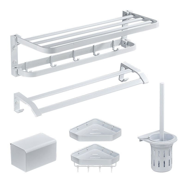 Lisslune | Modern Bathroom Accessories Set Towel Bar Bathroom Shelf White Bathroom Accessories Set