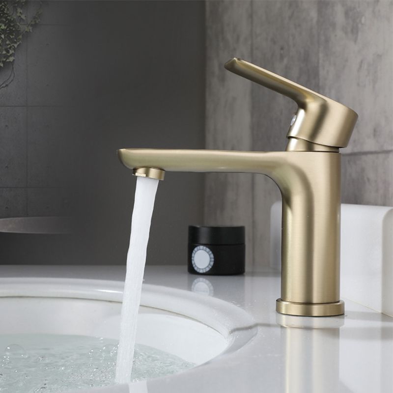Lisslune | Modern Brass Sink Faucet Single Hole Bathroom Faucet Lever Handle Tap