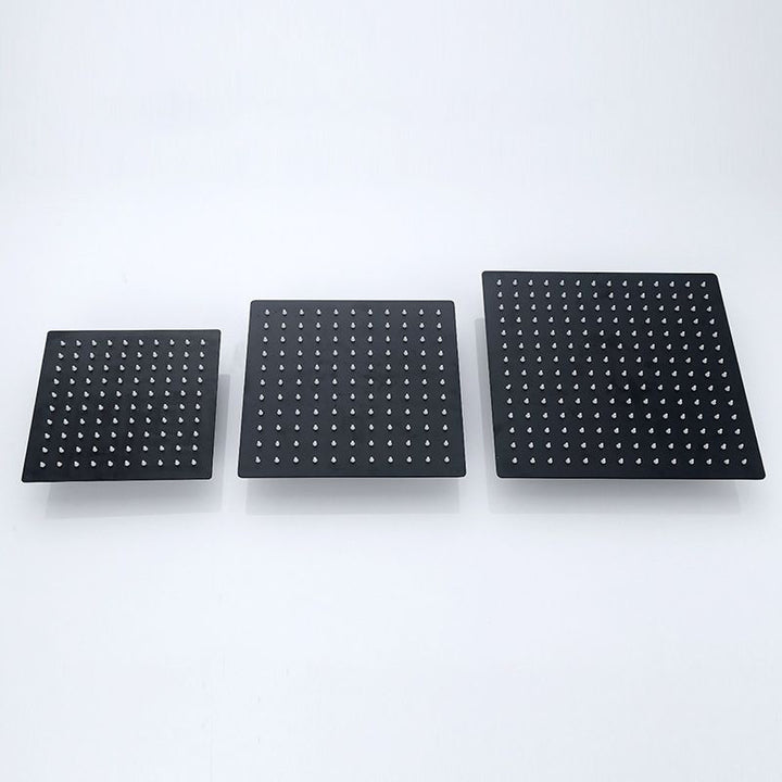 Lisslune | Black Square Fest Shower Head Modern Style Wall Mounted Shower Head