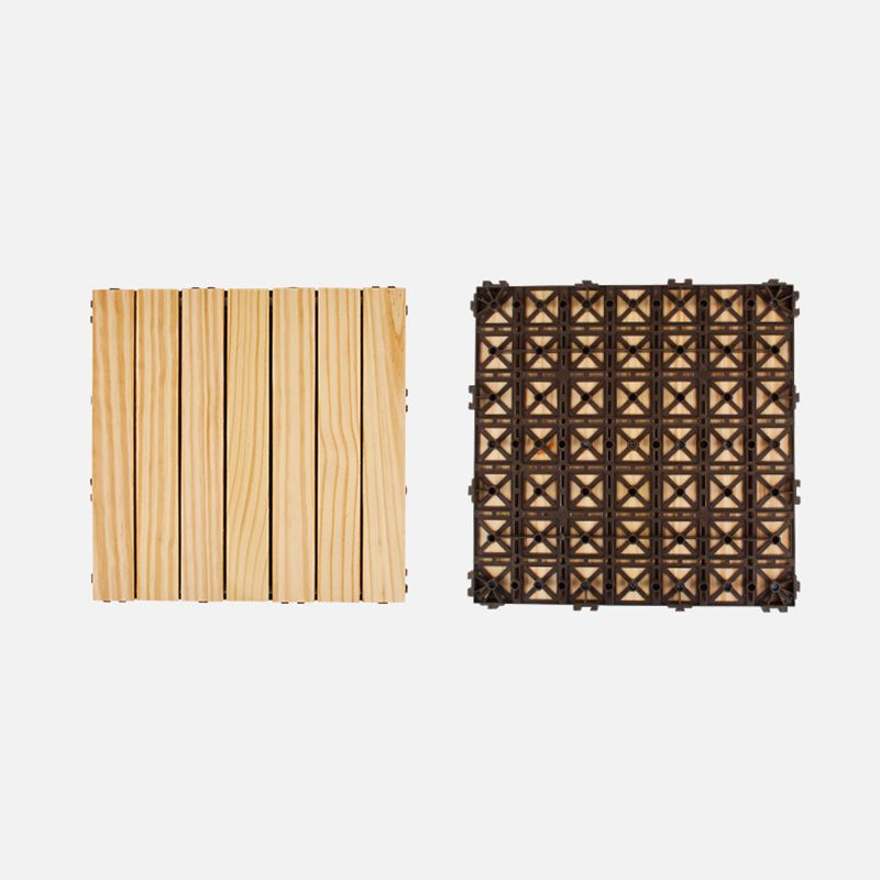 Lisslune | 7-Slat Square Wood Terrace Tiles Laying Pattern Outdoor Terrace Tiles