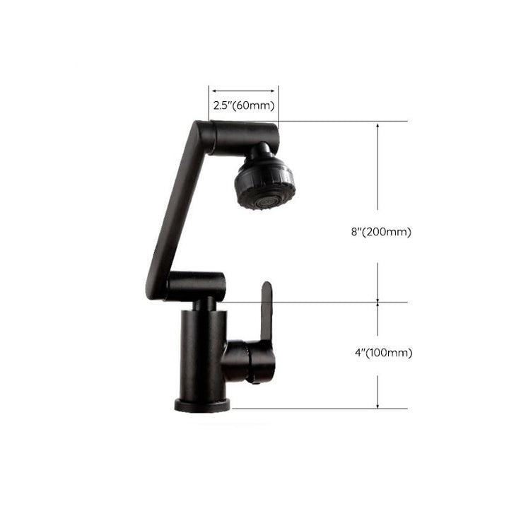 Lisslune | Swivel spout bathroom faucet single hole sink faucet with lever handle