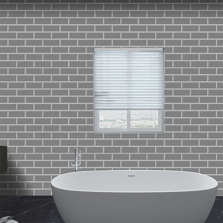 Lisslune | Tile Peel & Stick Rectangle Waterproof Solid Plastic Peel & Stick Subway Tile for Shower
