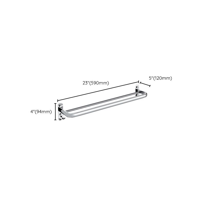 Lisslune | Chrome Modern Bathroom Hardware Set Stainless Steel Towel Hook/Towel Bar & Bath Shelf