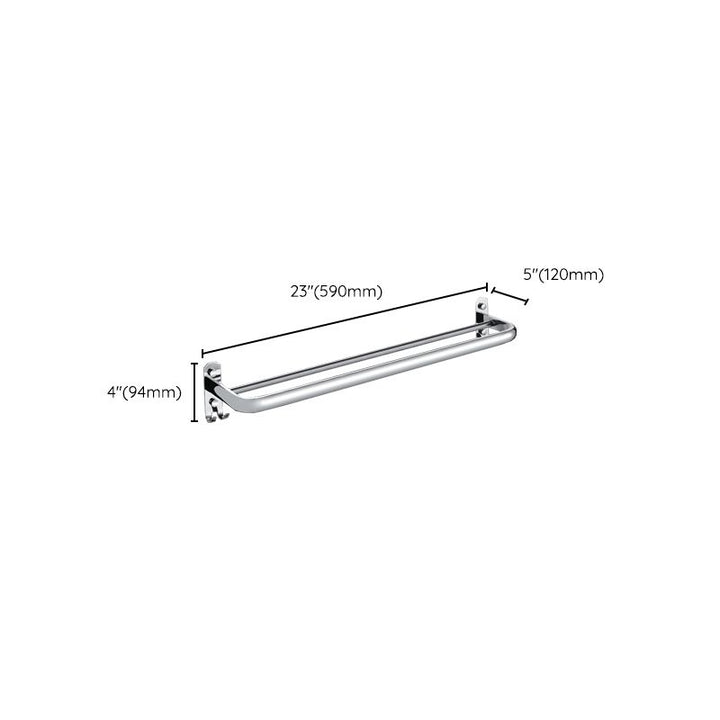 Lisslune | Chrome Modern Bathroom Hardware Set Stainless Steel Towel Hook/Towel Bar & Bath Shelf