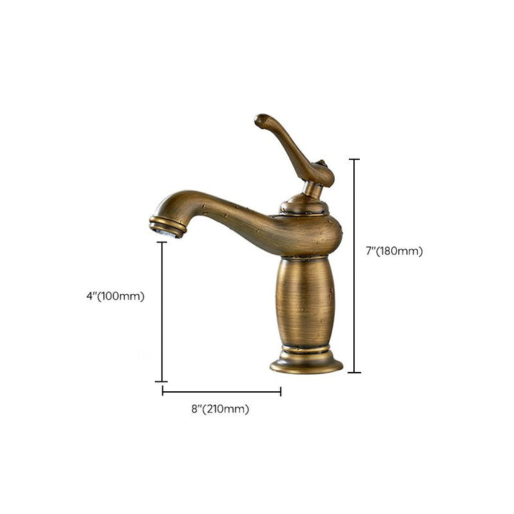 Lisslune | Vintage Classic Vessel Faucet Lever Handle Low Arc Vessel Sink Bathroom Faucet