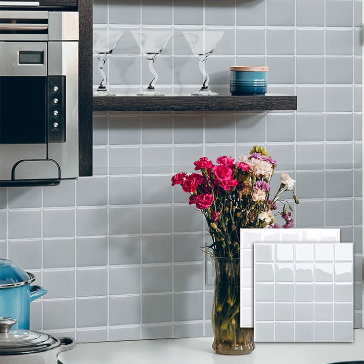 Lisslune | White Mosaic Peel & Stick Tile Waterproof Kitchen Backsplash Wallpaper