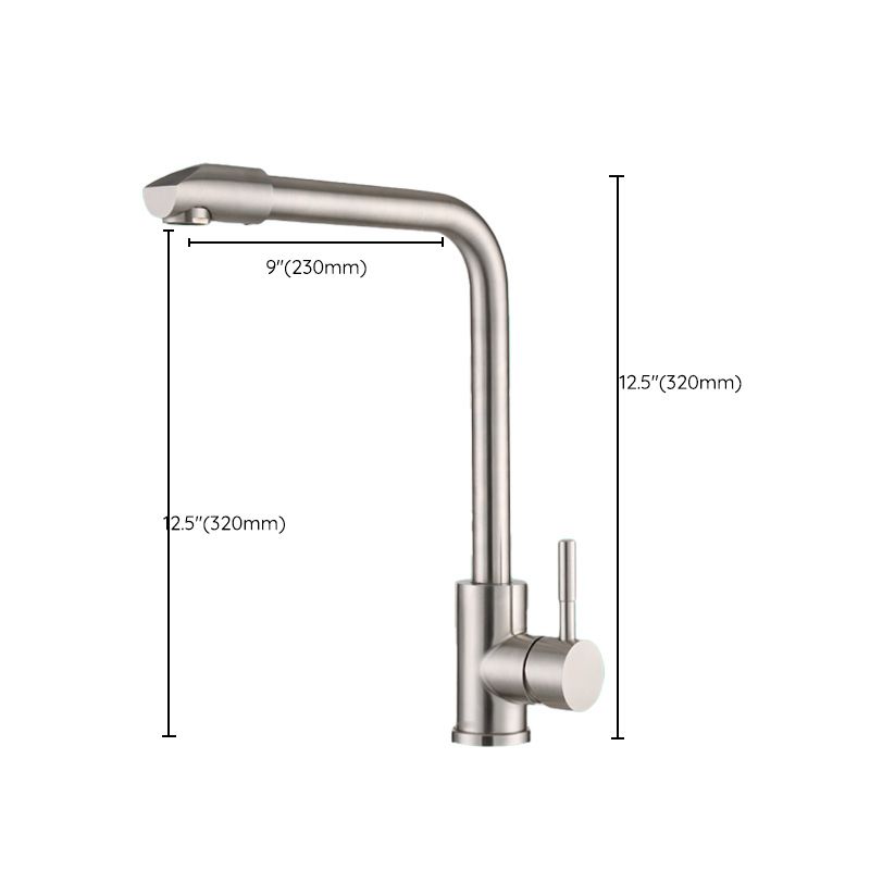 Lisslune | Swivel Spout Bathroom Faucet Contemporary Design Vessel Faucet with Stainless Steel