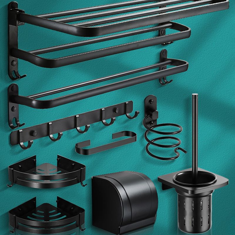 Lisslune | Modern Bathroom Hardware Set Matte Black Metal Bathroom Accessories Kit