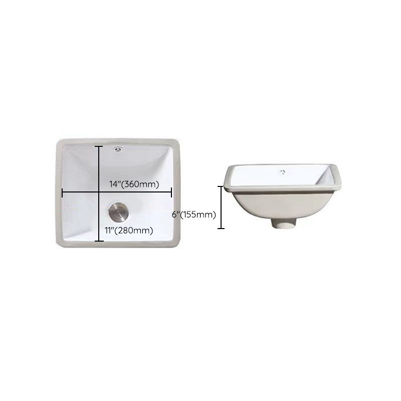 Lisslune | Modern Under-Mount Sink Oval Porcelain with Pop-Up Drain Sink