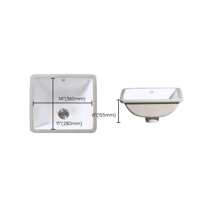 Lisslune | Modern Under-Mount Sink Oval Porcelain with Pop-Up Drain Sink