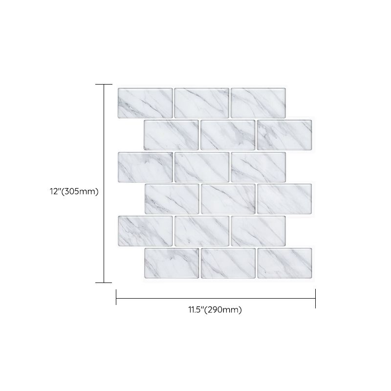 Lisslune | Modern Peel & Stick Mosaic Tile PVC Herringbone Peel and Stick Wall Tile