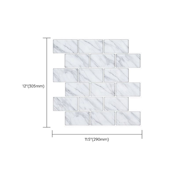 Lisslune | Modern Peel & Stick Mosaic Tile PVC Herringbone Peel and Stick Wall Tile