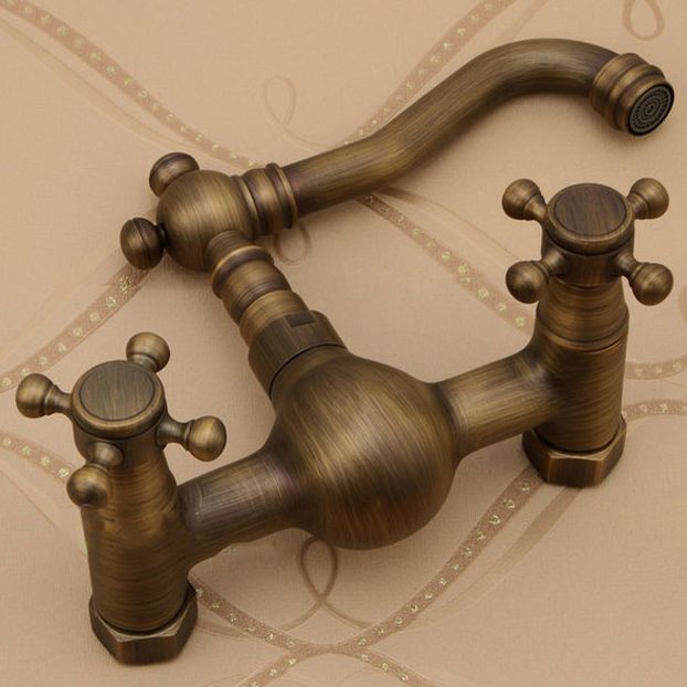 Lisslune | Traditional Wall-Mounted Copper Clawfoot Bathtub Faucet Trim Low Arc Clawfoot Bathtub Faucet
