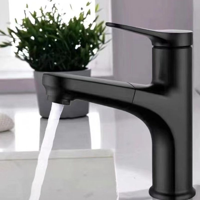 Lisslune | Modern Style Sink Faucet Single Handle Low Arc Pull Down Copper Sink Faucet