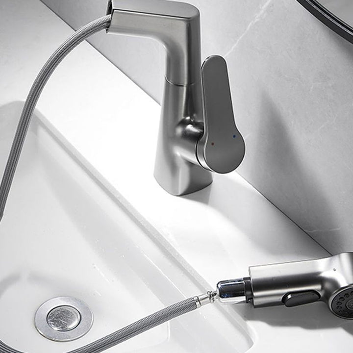 Lisslune | 1-Handle Brush Nickel Widespread Faucet Single Hole Bathroom Vessel Faucet with Brass