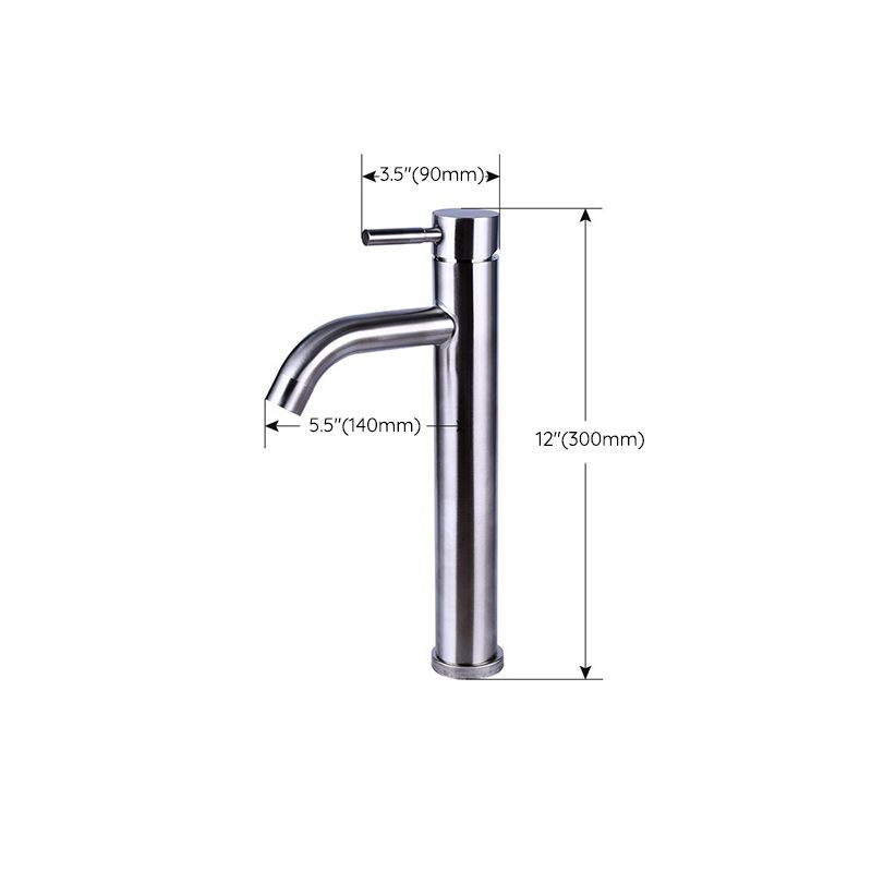 Lisslune | Modern Silver Bathroom Faucet Single Handle Bathroom Tap with Lever Handle