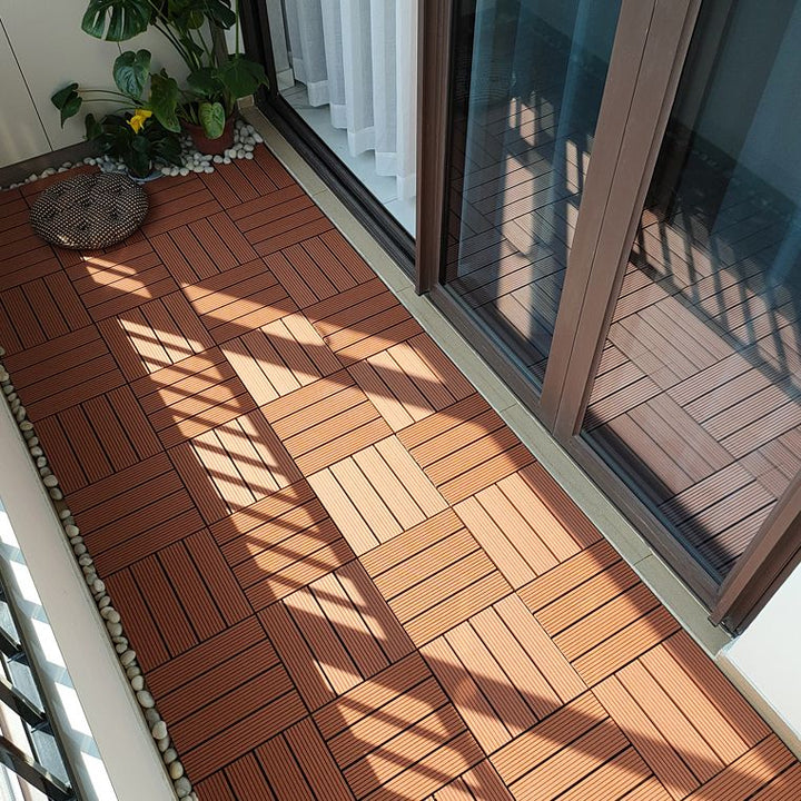 Lisslune | 11 Pack 12" X 12" Square Deck/Patio Tiles Snap Fit for Outdoor Patio Tiles