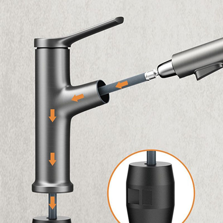 Lisslune | Modern center connection faucet copper center connection washbasin tap for bathroom