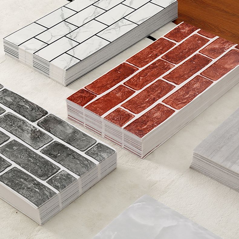 Lisslune | Brick Joint Peel & Stick Tile 30 cm x 60 cm Rectangular PVC Wallpaper