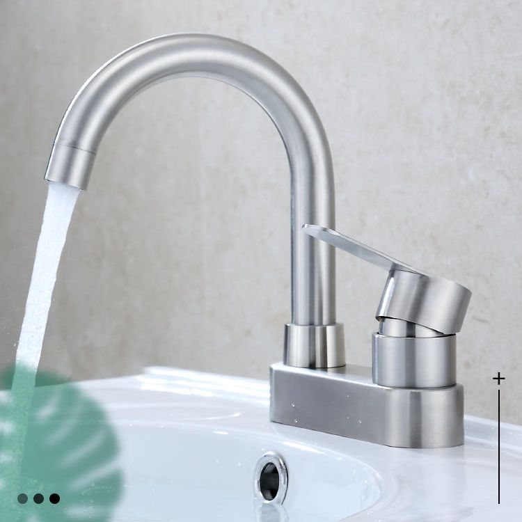 Lisslune | 304 stainless steel center faucet bathroom single handle hot and cold sink faucet