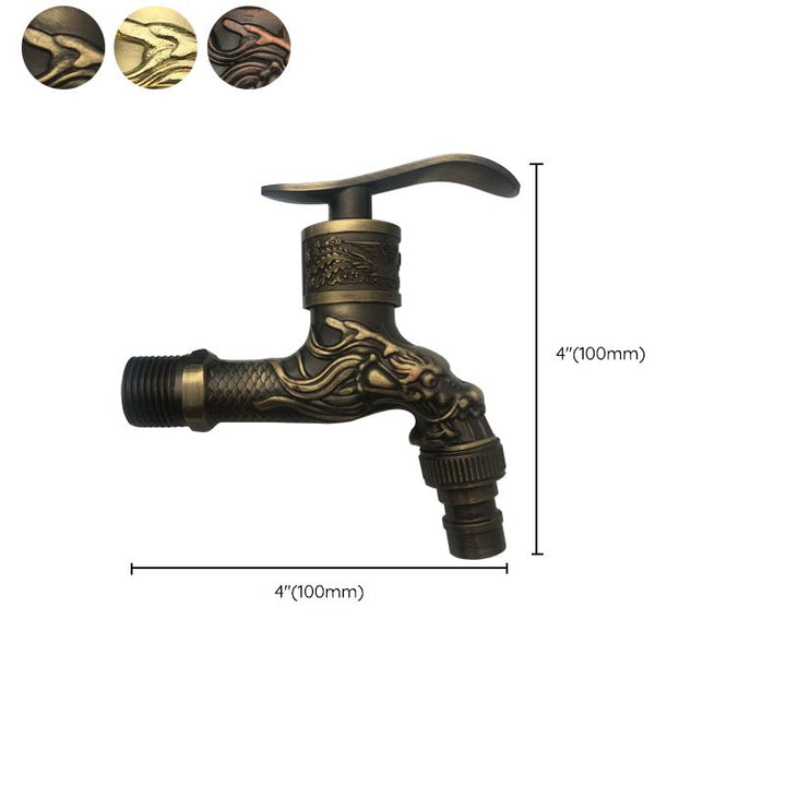 Lisslune | Vintage Classic Sink Faucet Zinc Single Handle Dragon Embossing Wall Mounted Faucet