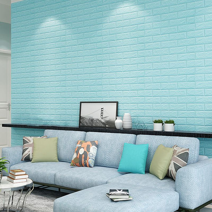 Lisslune | Waterproof Wall Panel Peel and Press 3D Synthetic Brick Living Room PVC Wall Covering (10-Pack)