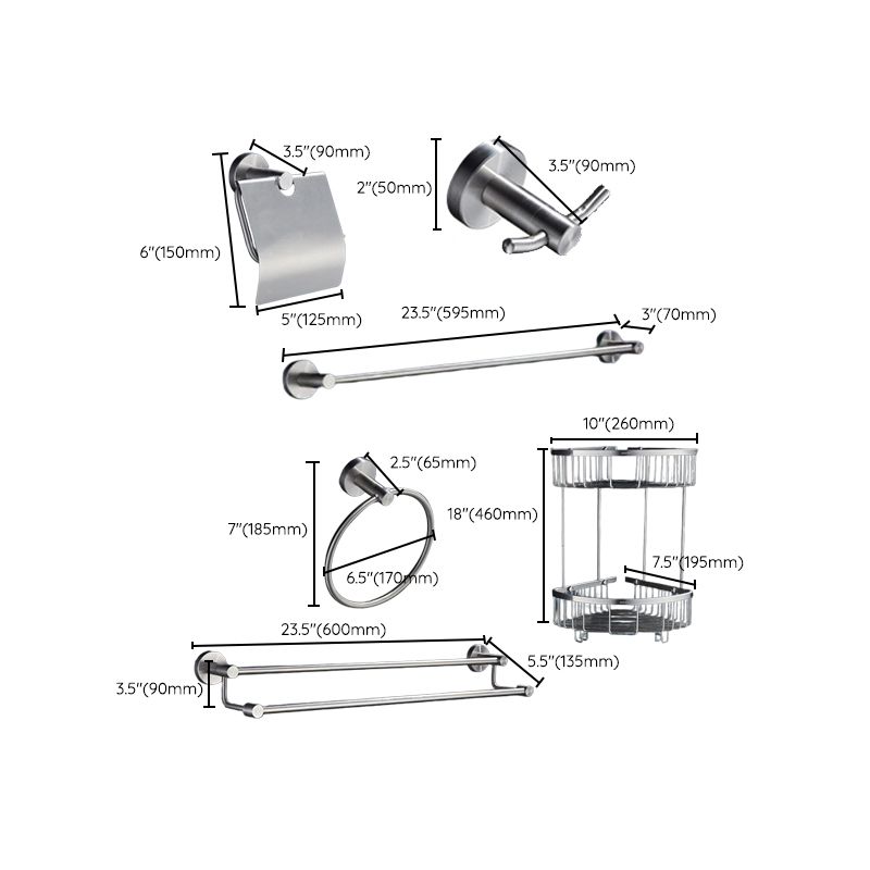 Lisslune | Chrome Traditional Bathroom Accessories Set Stainless Steel Bathroom Set