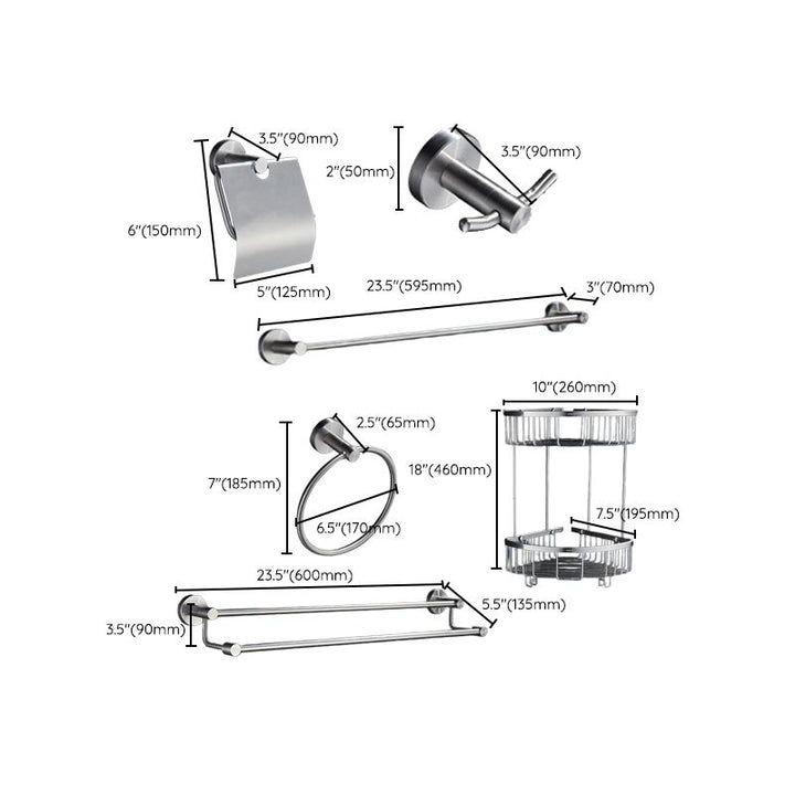 Lisslune | Chrome Traditional Bathroom Accessories Set Stainless Steel Bathroom Set