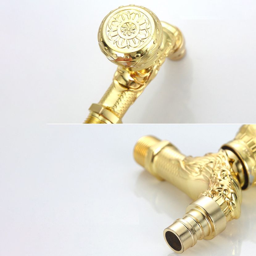 Lisslune | Vintage Classic Sink Faucet Zinc Single Handle Dragon Embossing Wall Mounted Faucet
