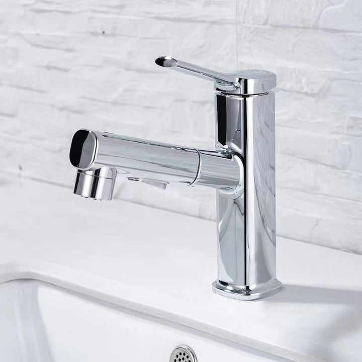 Lisslune | Contemporary Vessel Faucet Pull-out Centerset Faucet with Swivel Spout