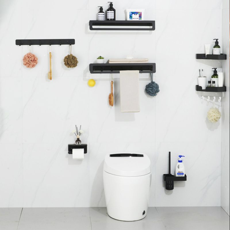 Lisslune | 7-piece Bathroom Hardware Set Matte Black/Grey with Bath Shelf/Towel Holder/Bath Towel Hook