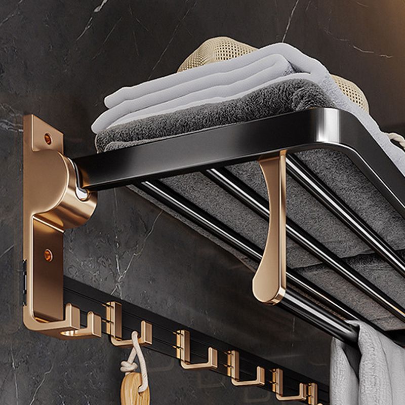 Lisslune | Black and Brass Bathroom Hardware Set Modern Stainless Steel Bathroom Shelf/Towel Holder/Paper Holder