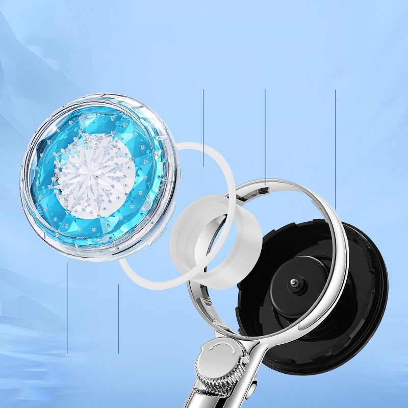 Lisslune | Contemporary Handheld Shower Head Round Filter Ball Spray Head With Digital Display