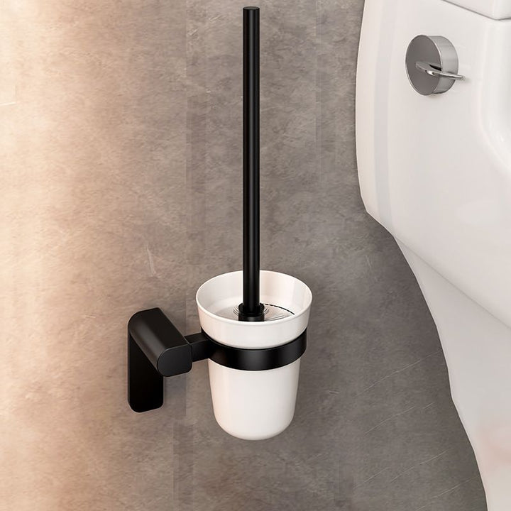 Lisslune | Modern Bathroom Set with Bath Shelf/Towel Holder & Paper Holder Black Bathroom Hardware