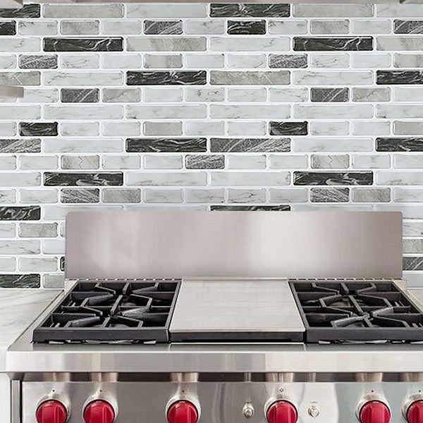 Lisslune | Modern Peel & Stick Field Tile PVC Offset Joint Peel & Stick Subway Tile