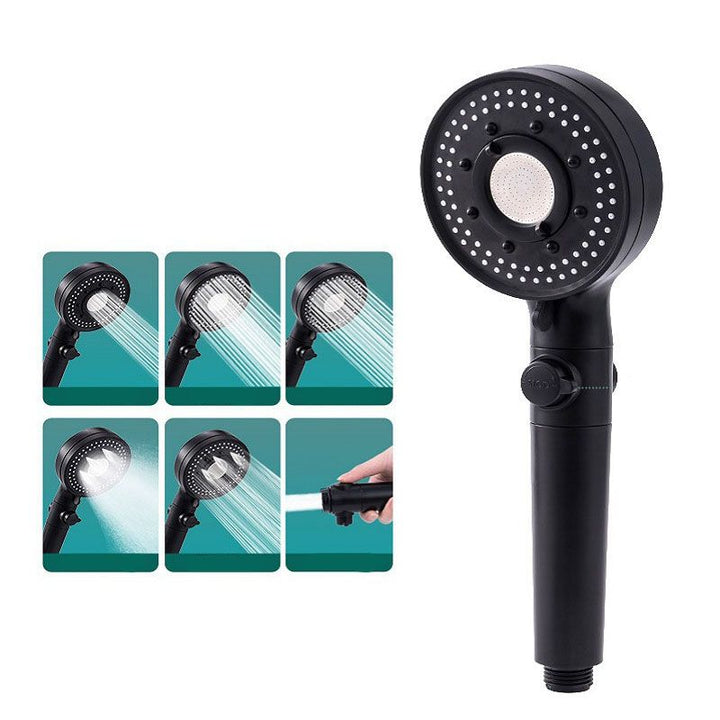 Lisslune | Contemporary Shower Head Combo Hand Shower Plastic Wall Mount Black Shower Head