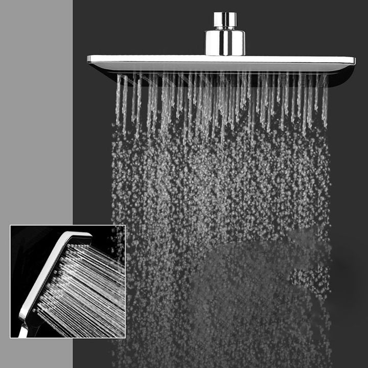 Lisslune | Chrome Square Shower Head Combination Wall Mounted and Ceiling Mounted Hand Shower