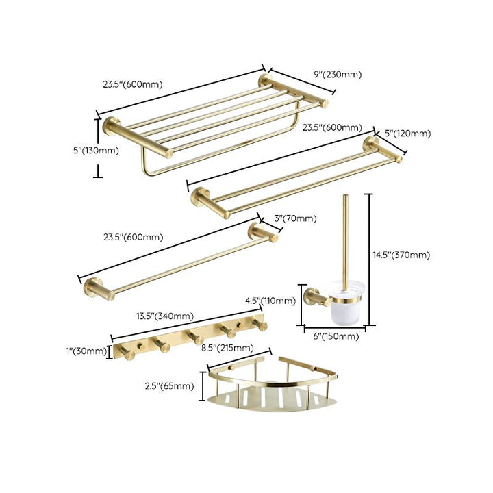 Lisslune | Traditional Brushed Brass Bathroom Accessories As Individual Piece Or In Set Made Of Metal