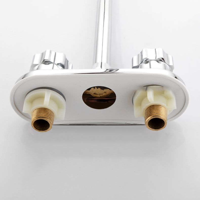 Lisslune | Modern Center Set Faucet Chrome 2 Handle Swivel Spout Sink Faucet