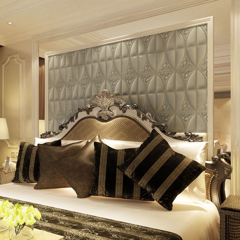 Lisslune | Modern Style Plastic Wall Panel Living Room Peel and Stick 3D Wall Covering