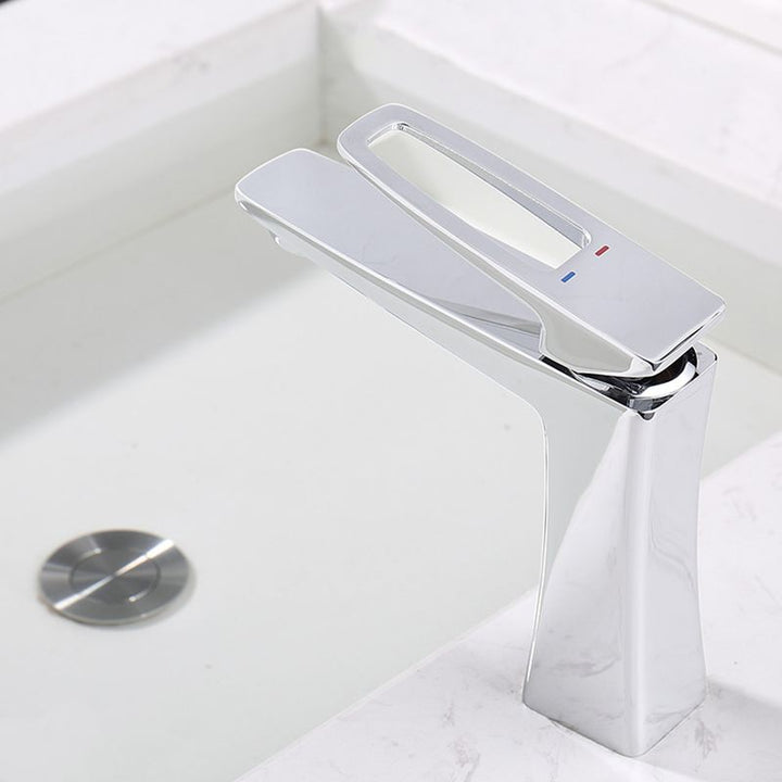 Lisslune | Glam Vessel Sink Faucet Brass Lever Handles with Drain Assembly Sink Faucet