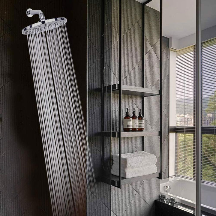 Lisslune | Contemporary Fest Shower Head Round Shower Head Combo in Silver