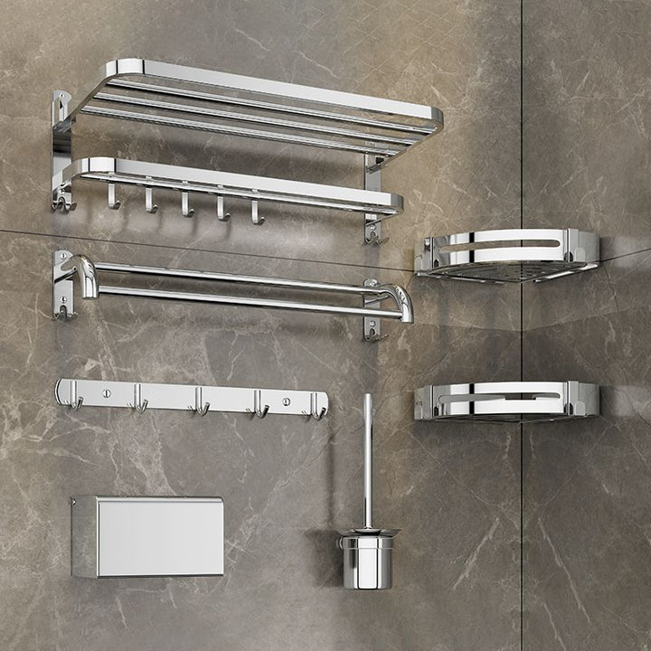 Lisslune | Silver/Black Bathroom Hardware Set Modern Bathroom Accessory Hardware Set
