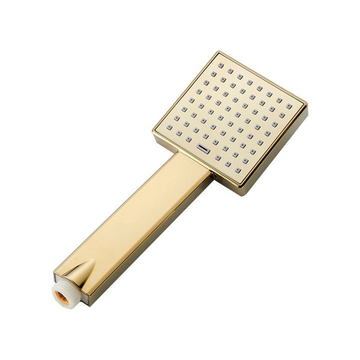 Lisslune | Contemporary Shower Head Square Golden Bathroom Handheld Shower