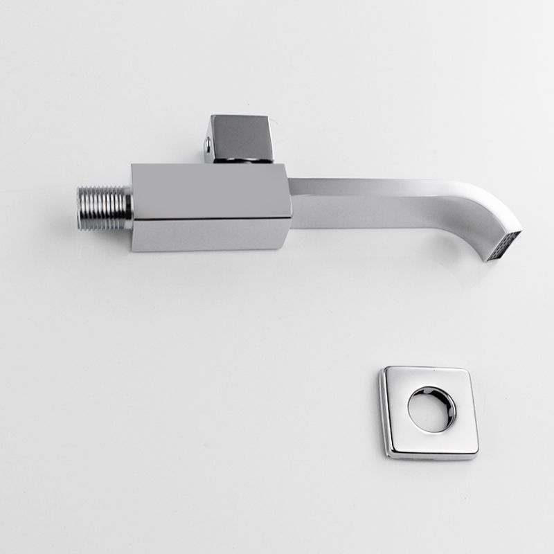 Lisslune | Contemporary Wall Mounted Bathroom Faucet Handle Knob Solid Brass Square Faucet
