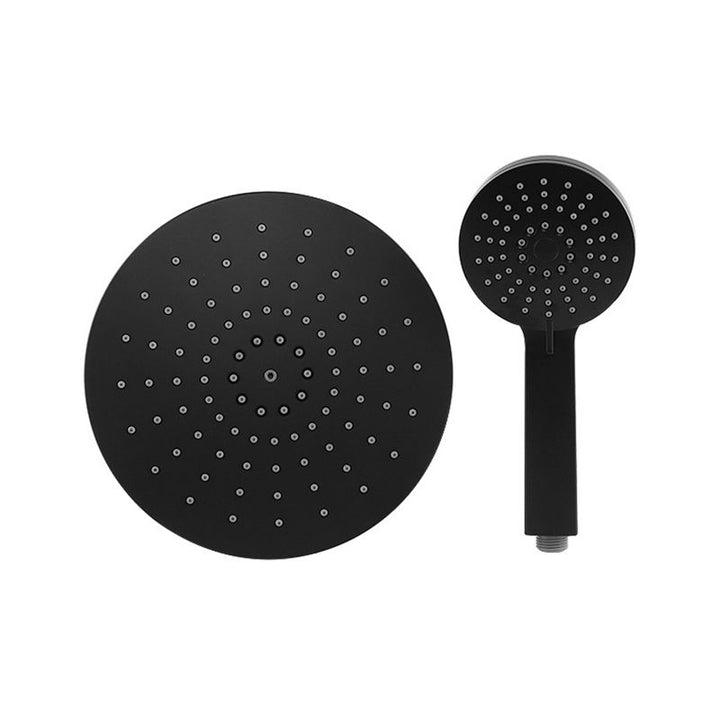 Lisslune | Contemporary Black Round Showerhead Combo Rain Shower Hand Shower