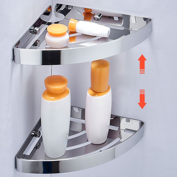 Lisslune | Silver/Black Bathroom Set Modern 1/2/3 Piece Anti-Rust Bathroom Shelf