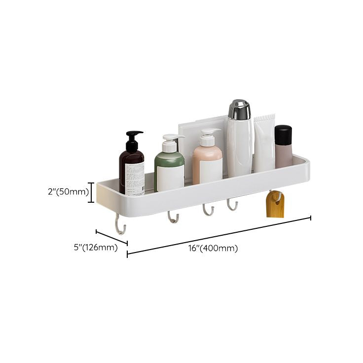 Lisslune | Contemporary Bathroom Accessory Set Metal Bathroom Shelf in White